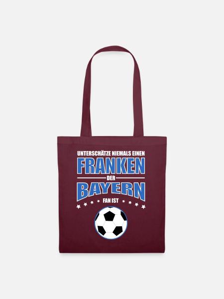 Franken - Bayern Fußball Fan - Stoffbeutel - Burgunderrot