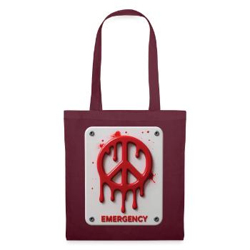 PEACE EMERGENCY #1 - peace & love - Tote Bag - burgundy - Front