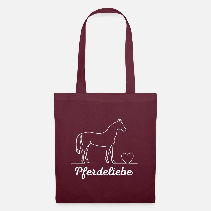 Pferdeliebe - Stoffbeutel - Burgunderrot