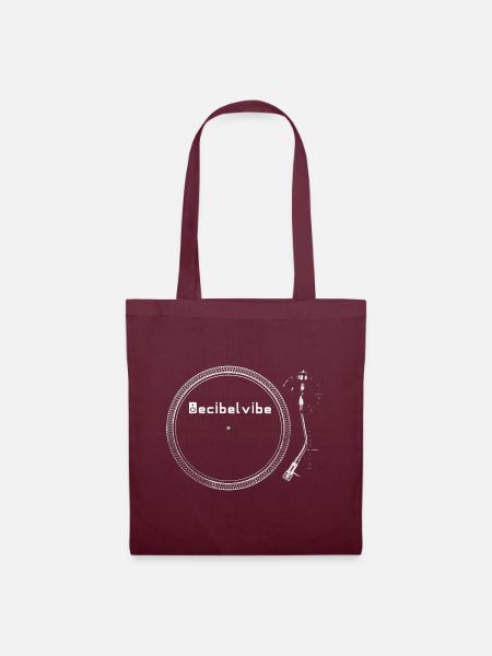 Decibelvibe - Derivate - L Vinyl Design - Stoffbeutel - Burgunderrot
