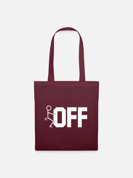 fuck off - Stoffbeutel - Burgunderrot