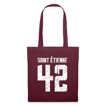 Saint Étienne 42 Frankreich Kennzeichen - Stoffbeutel - Burgunderrot - Vorne