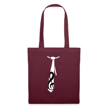 Clef de musique note cravate style occasion - Sac en tissu - bordeaux - Devant