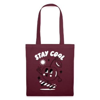Stay Cool Motivational Smile Design - Tote Bag - burgundy - Front