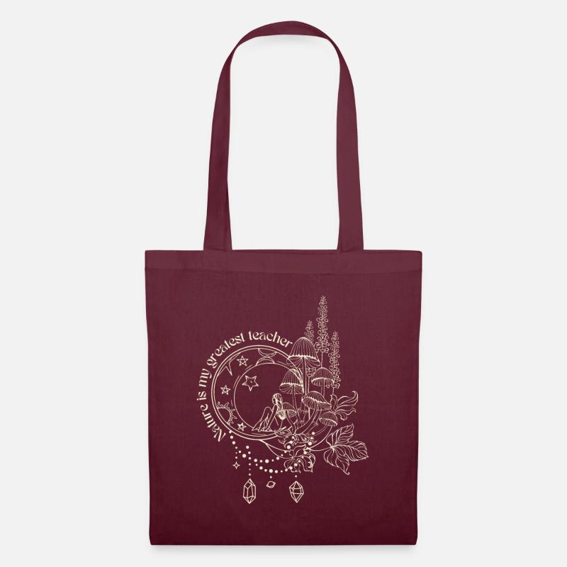 Nature's Wisdom Print - Tote Bag - burgundy