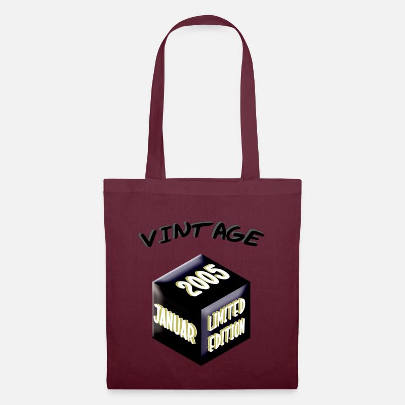 Vintage 2005 JAN Limited Edition, Geschenk zum 18. - Stoffbeutel - Burgunderrot