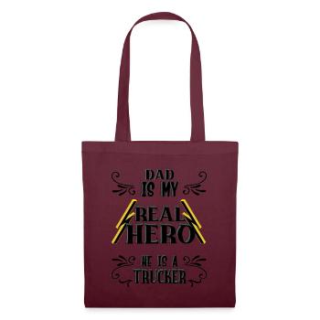 Dad my real hero, trucker, pride, gift, - Tote Bag - burgundy - Front