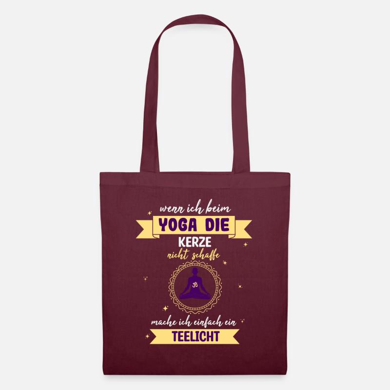 Yoga Kerze Teelicht Meditation Namaste Chakra Ruhe - Stoffbeutel - Burgunderrot