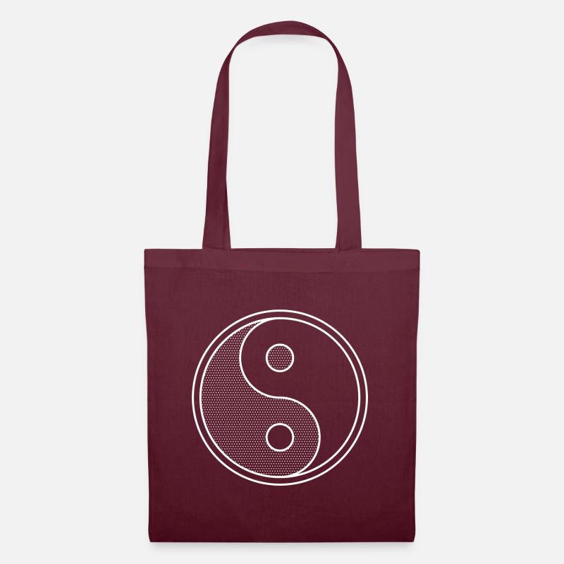 YinYang (white) - Stoffbeutel - Burgunderrot
