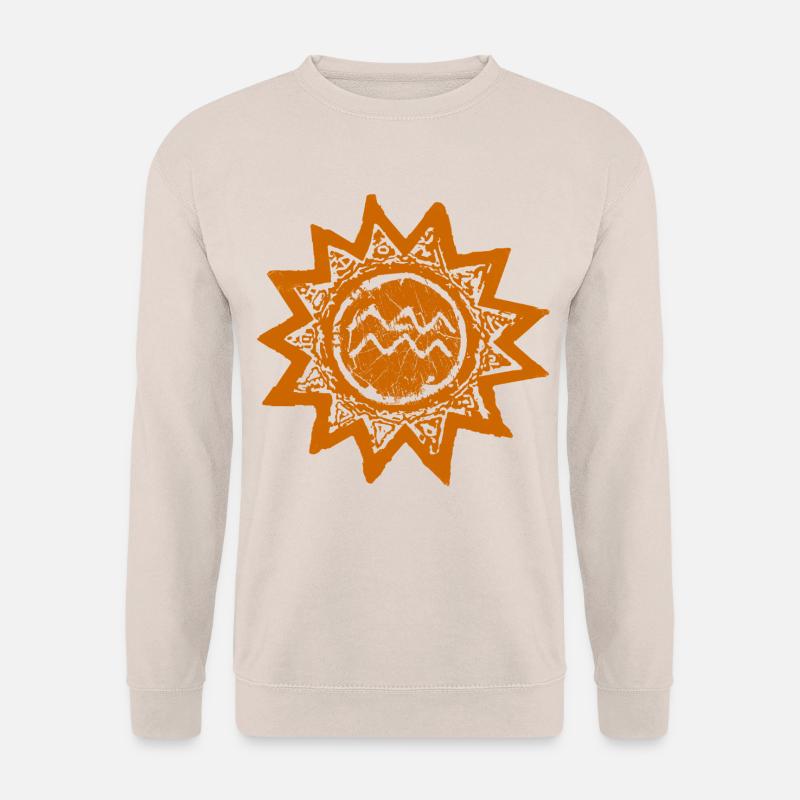 Astrologischer Wassermann Sonnen-Print - Unisex Pullover - Sand