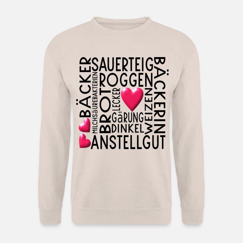 HOBBYBÄCKERIN SAUERTEIG FÜTTERN BROT BACKEN TEIG - Unisex Pullover - Sand