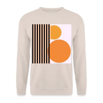 GEOMETRIE ABSTRAKTE KUNST - Unisex Pullover - Sand - Vorne - Alina (178cm) & Michal (187cm)