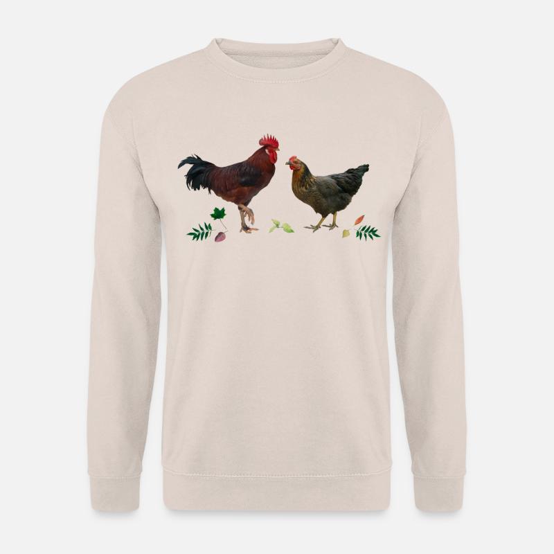 Hahn und Huhn - Unisex Pullover - Sand