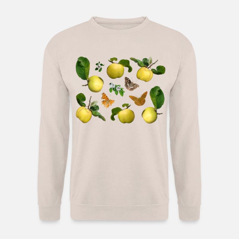 Quitten mit Quittenblüten und Schmetterlingen - Unisex Pullover - Sand