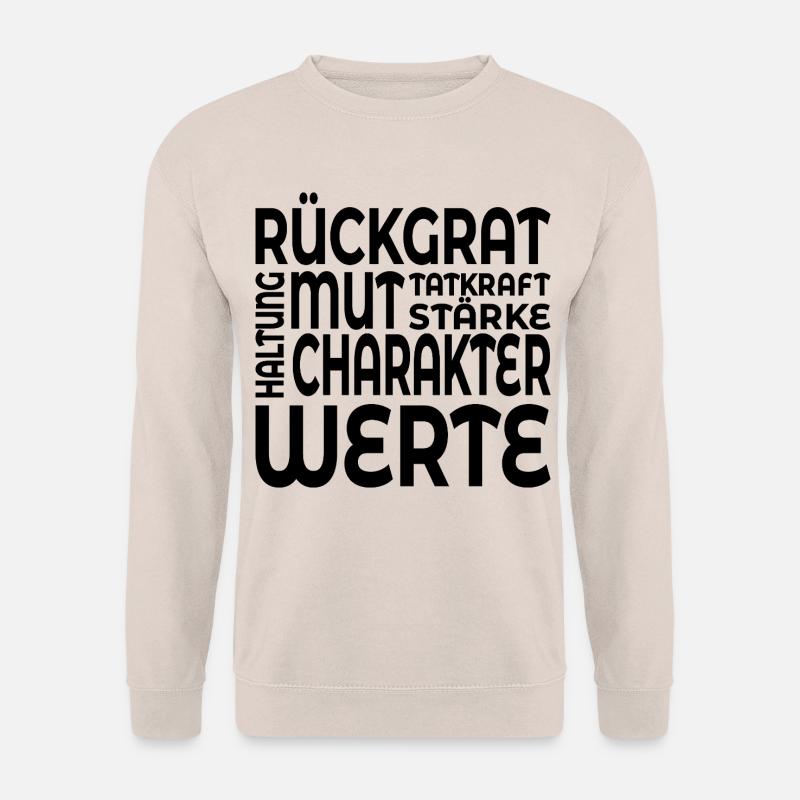 RÜCKGRAT WERTE HALTUNG - Unisex Pullover - Sand