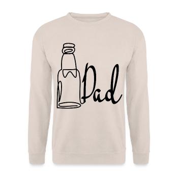 Line Art Dad Father's Day Beer - Unisex Sweatshirt - sand - Front - Alina (178cm) & Michal (187cm)