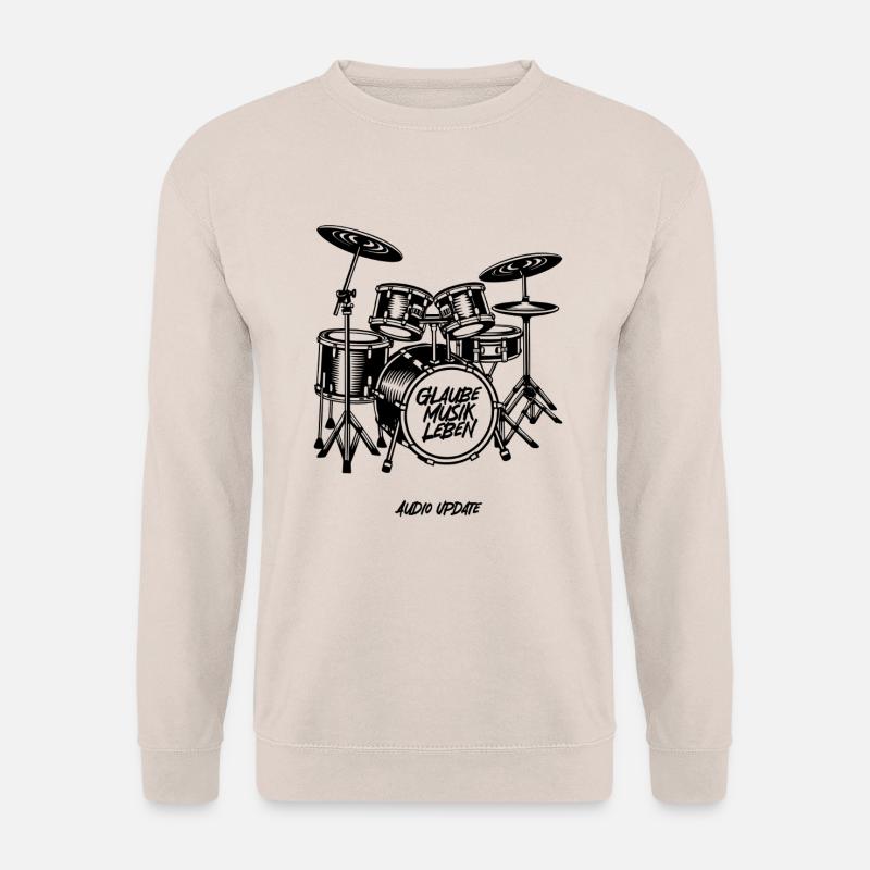 Glaube Musik Leben Schlagzeug Audio Update - Unisex Pullover - Sand