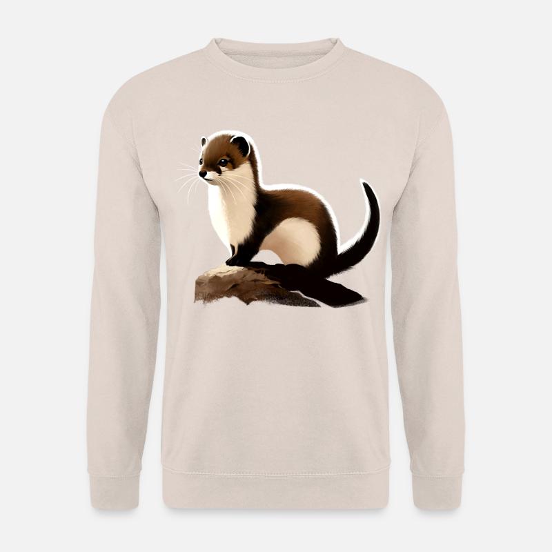 Hermelin auf Felsen - Unisex Pullover - Sand
