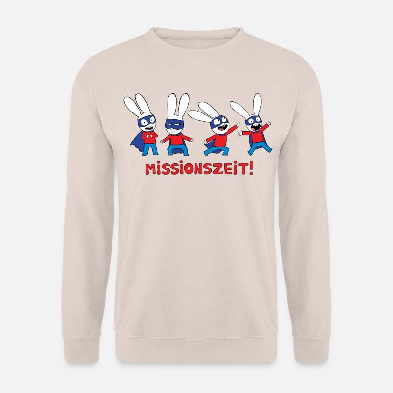 Simon Superhase Missionszeit  - Unisex Pullover - Sand