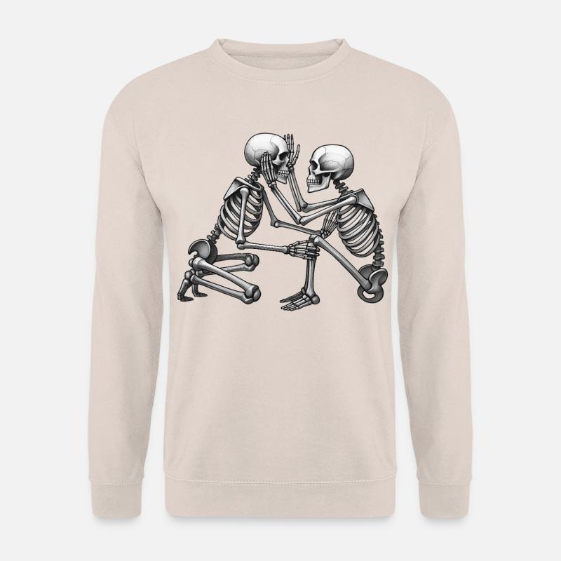 SKELETTE IN LIEBE #4 – Schwarz-Weiß - Unisex Pullover - Sand