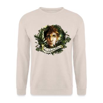 Woodwalkers Carag As Shapeshifter With Lettering - Unisex Sweatshirt - sand - Front - Alina (178cm) & Michal (187cm)