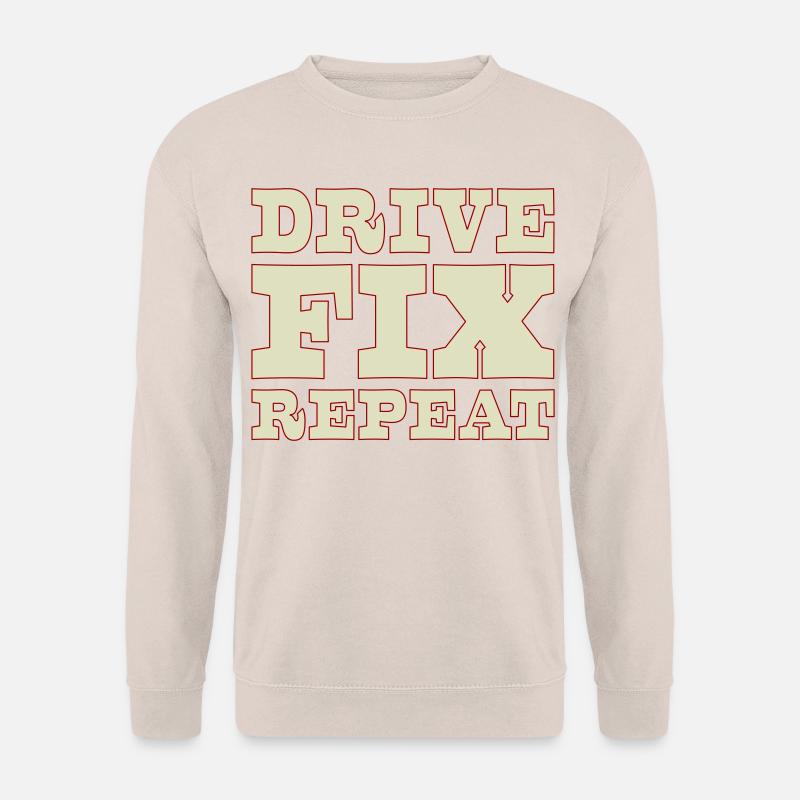 45b_solid_Drive_Fix_Repeat - Unisex Pullover - Sand