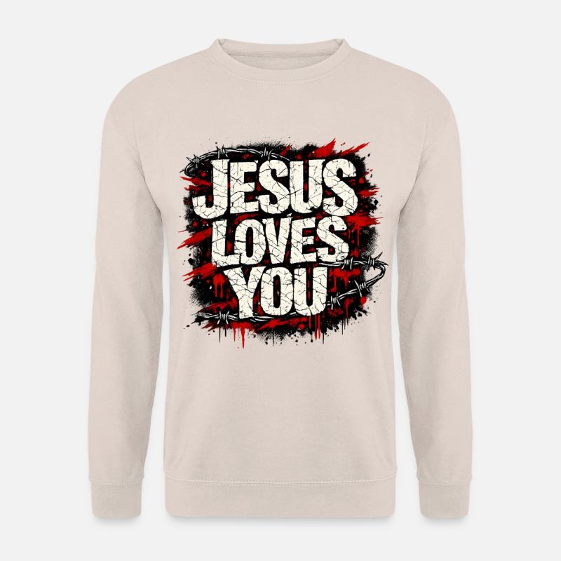 Jesus Loves You - Unisex Pullover - Sand