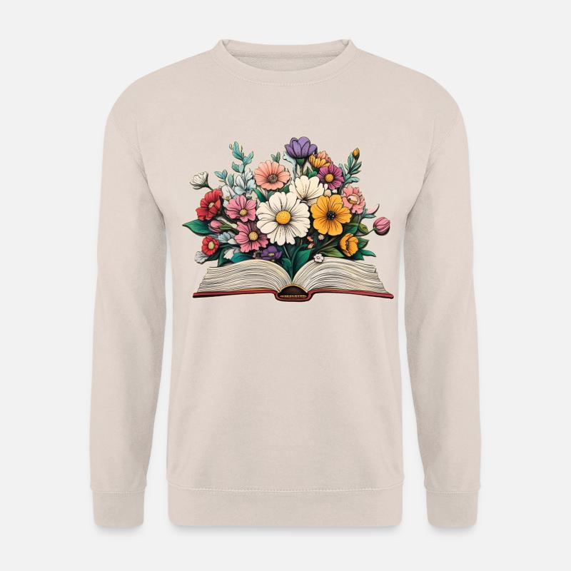 Buch mit Blumen - Unisex Pullover - Sand