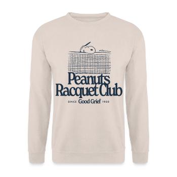 Peanuts Racquet Club With Snoopy Dark - Unisex Sweatshirt - sand - Front - Alina (178cm) & Michal (187cm)