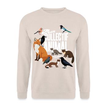 Mein Tierkollektiv - Unisex Pullover - Sand - Vorne - Alina (178cm) & Michal (187cm)