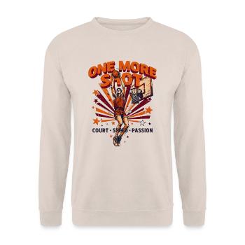 One More Shot – Vintage-Basketball - Unisex Pullover - Sand - Vorne - Alina (178cm) & Michal (187cm)