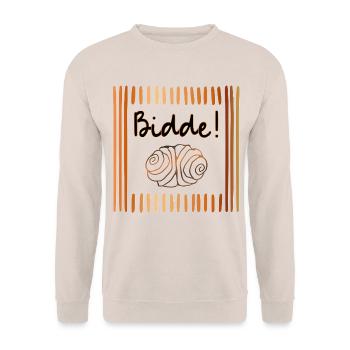 Hamburg Franzbrötchen Bestellung - Unisex Pullover - Sand - Vorne - Alina (178cm) & Michal (187cm)