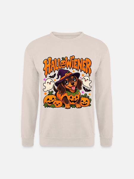 Hallowiener Dackel Halloween - Unisex Pullover - Sand