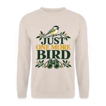 Nur Noch Ein Vogel Minimalistisches Birding Design - Unisex Pullover - Sand - Vorne - Alina (178cm) & Michal (187cm)