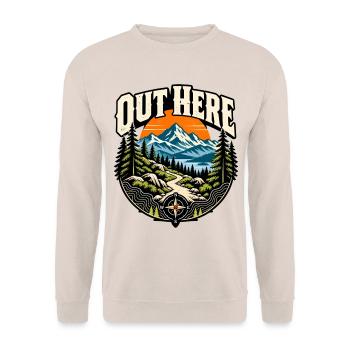 Out Here Wandern Outdoor - Unisex Pullover - Sand - Vorne - Alina (178cm) & Michal (187cm)