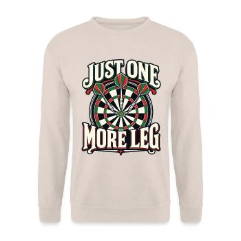 Just One More Leg Darts Humor Dartspieler - Unisex Pullover - Sand - Vorne - Alina (178cm) & Michal (187cm)