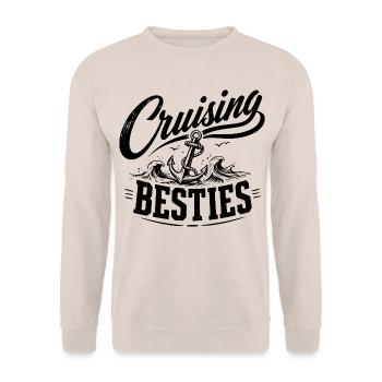 Cruising Besties - Unisex Pullover - Sand - Vorne - Alina (178cm) & Michal (187cm)