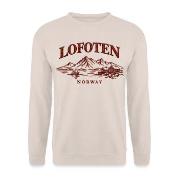 Lofoten Norway Nordic Landscape - Unisex Pullover - Sand - Vorne - Alina (178cm) & Michal (187cm)