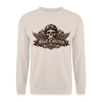 Skull biker biker wings Skull Collection - Unisex Pullover - Sand - Vorne - Alina (178cm) & Michal (187cm)