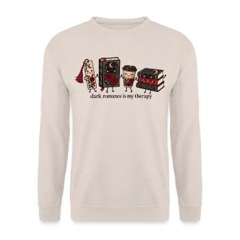 Gothic Books & Coffee - Unisex Pullover - Sand - Vorne - Alina (178cm) & Michal (187cm)