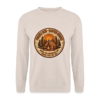 PERKELE CLUB – Campingabteilung - Unisex Pullover - Sand - Vorne - Alina (178cm) & Michal (187cm)