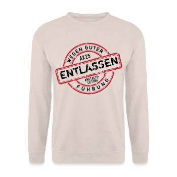 ABSCHLUSS 2025 - ABSCHLUSSKLASSE - ABSCHLUSSPRÜFUN - Unisex Pullover - Sand - Vorne - Alina (178cm) & Michal (187cm)