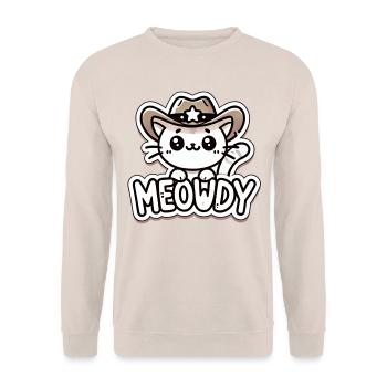 Line Dance Gift Country Cat - Unisex Sweatshirt - sand - Front - Alina (178cm) & Michal (187cm)