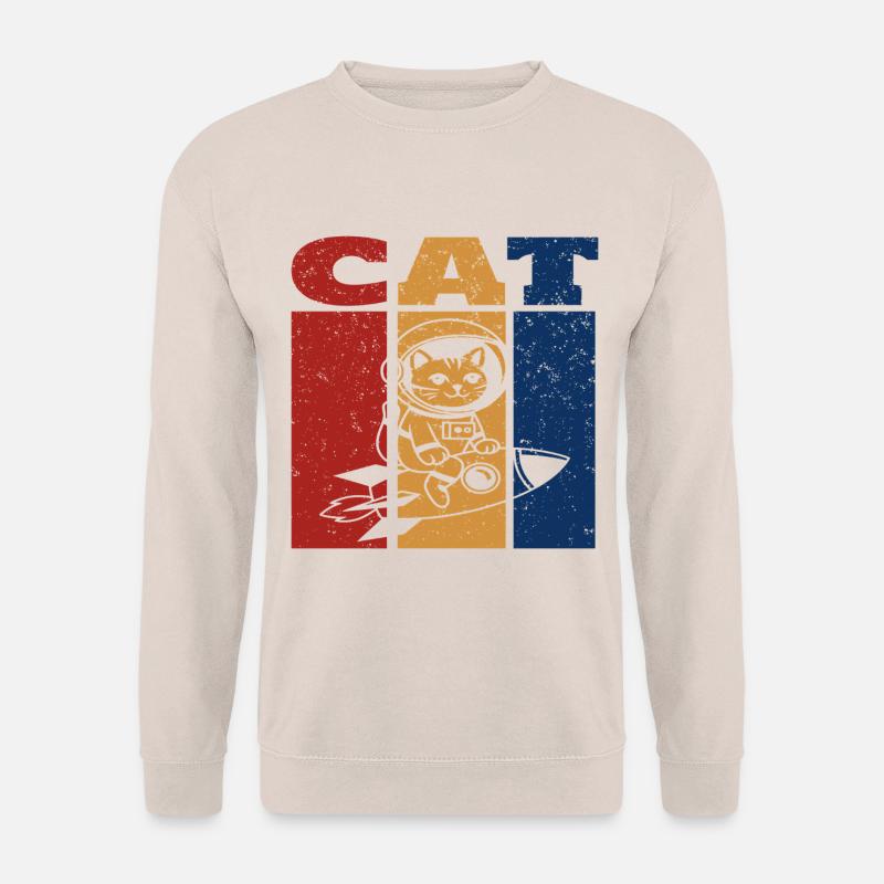 Astronaut Katze Retro Design - Unisex Pullover - Sand