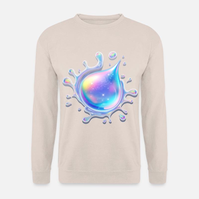 Holografischer Tropfenspritzer 💧 - Unisex Pullover - Sand