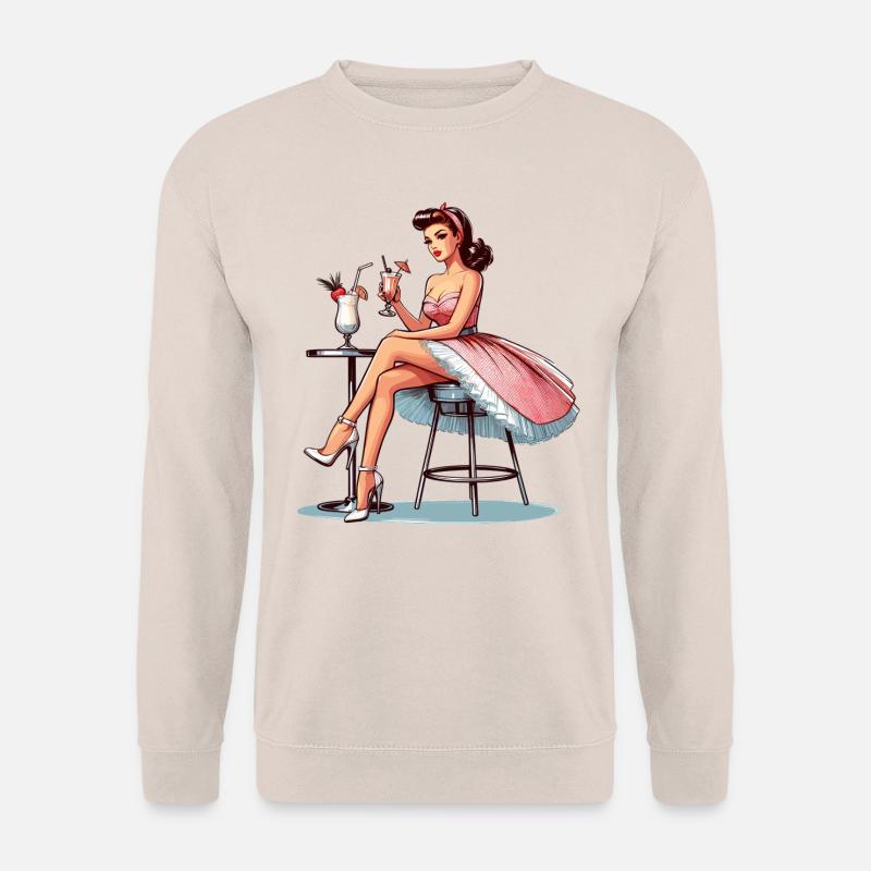 Frau Rockabilly Pina Colada Geschenk - Unisex Pullover - Sand