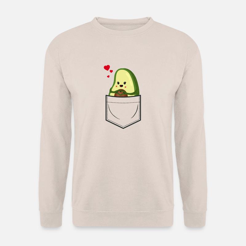 avocado in Brusttasche - Herz - Lustig - Muttertag - Unisex Pullover - Sand