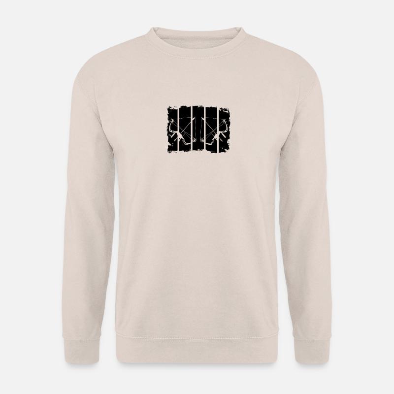 Bogenschießen Kompositbogen Retro Streifen - Unisex Pullover - Sand