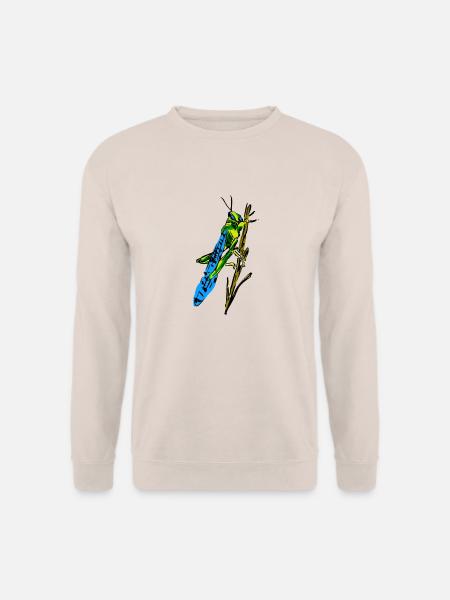 Grille Grashüpfer Heuschrecke Insekt Kinder Zirpen - Unisex Pullover - Sand