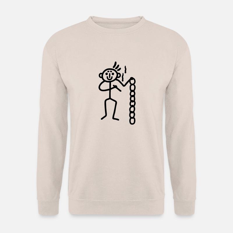 Strichmännchen mit Kette - Unisex Pullover - Sand